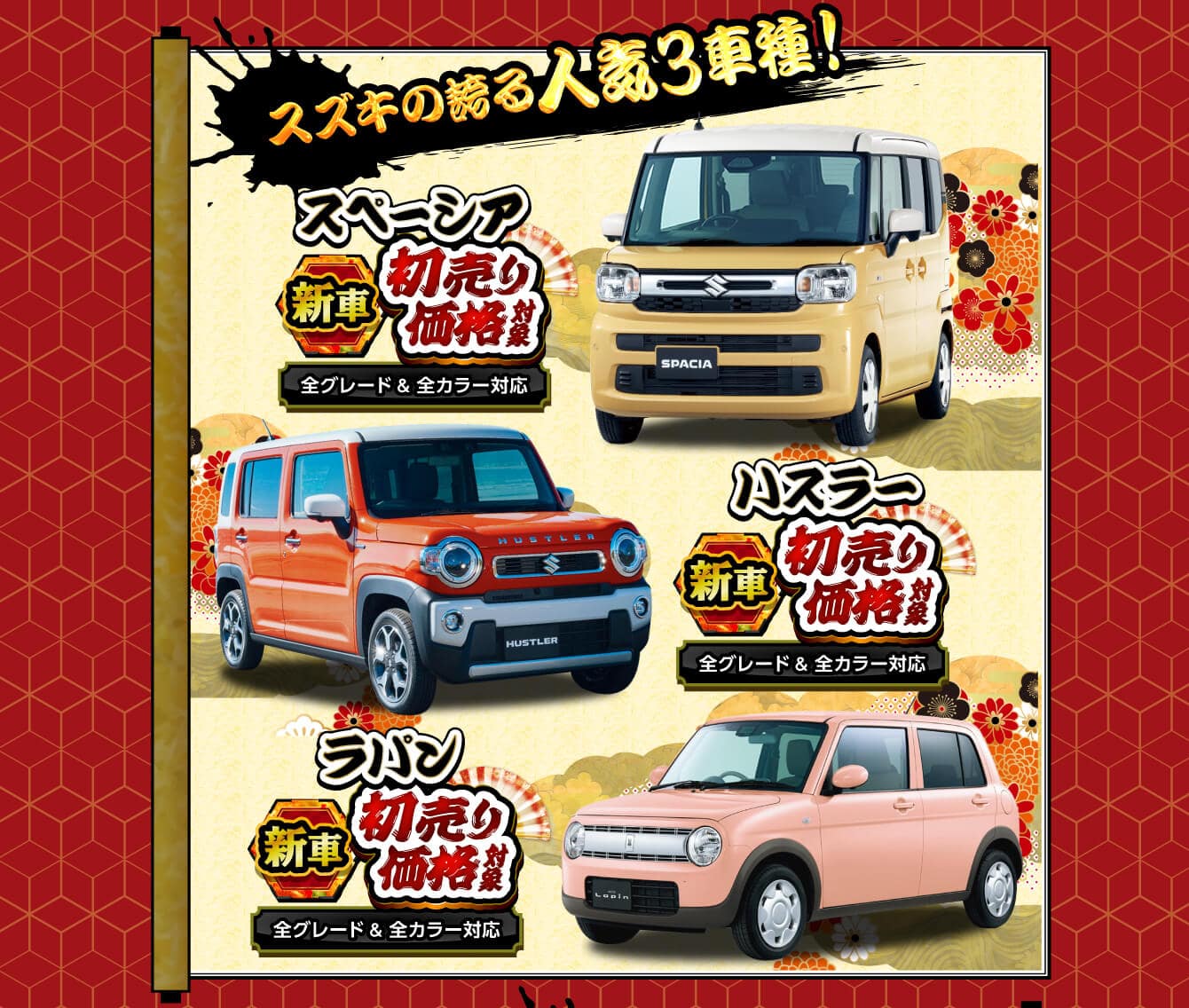 スペーシア、ハスラー、ラパン